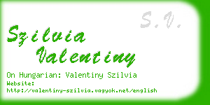 szilvia valentiny business card